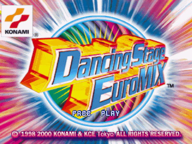 Dancing Stage EuroMix title screen for Playstation